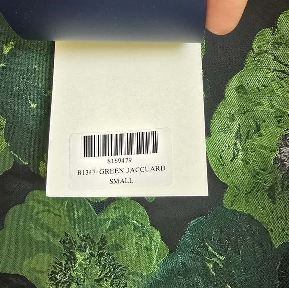 Tuckernuck, New Pomander Place Lyla Green Jacquard Floral Blouse Top SZ Small - Picture 13 of 15